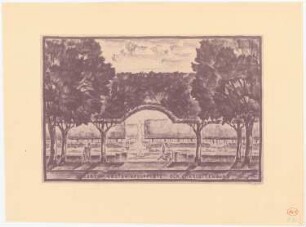 Gustav-Adolf-Platz, Berlin-Charlottenburg: Perspektivische Ansicht mit Blick auf Zugang zum Platzinneren