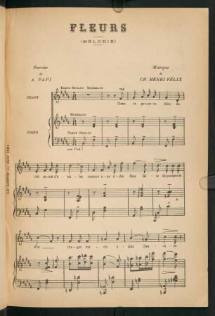 Fleurs (Melodie. Musique de Ch. Henri Felix)