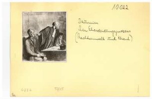 Honore Daumier (1808-1879). Der Ehescheidungsprozess (Rechtsanwalt und Klient)