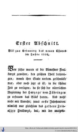 I. Bis zur Erbauung des neuen Chores im Jahre 1354