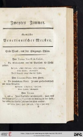 Zwentes Zimmer. Gemälde Venetianischer Meister