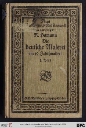1. Teil: Die deutsche Malerei im 19. Jahrhundert: Text
