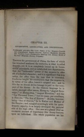 Chapter III. Government, legislature, and institutions.