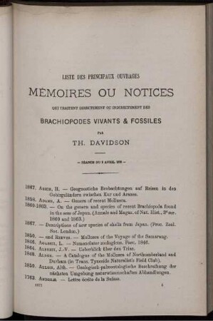 Memoires Ou Notices