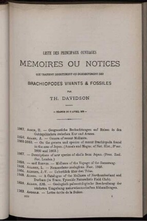 Memoires Ou Notices