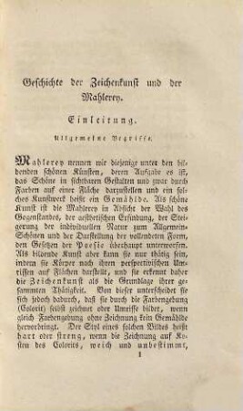 Geschichte der Mahlerey und Zeichenkunst