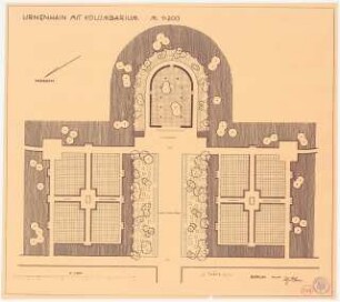Friedhof: Grundriss Urnenhain 1:200