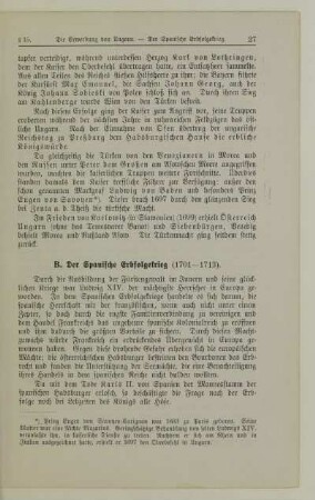 B. Der Spanische Erbfolge (1701-1713)