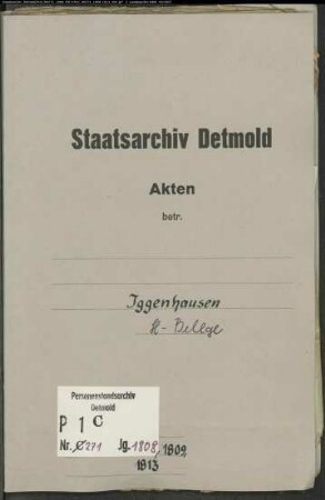 Belegakten zu den Zivilstandsregistern der katholischen Gemeinde Iggenhausen, Kreis Büren (1808-1813)