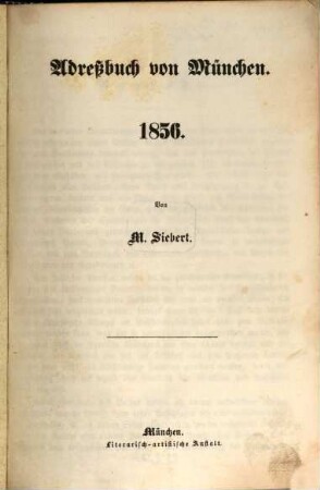 Adreßbuch für München. 1856