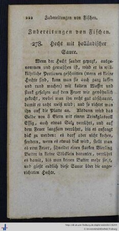 Zubereitungen von Fischen.