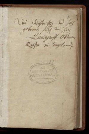 Reise Landgraf Ottos nach England 1611
