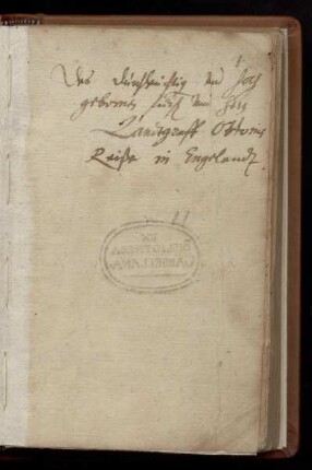 Reise Landgraf Ottos nach England 1611