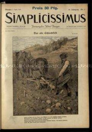 Satirische Wochenzeitschrift Simplicissimus. 14. Jahrgang 1909