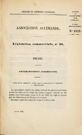 Annales du commerce extérieur. Association Allemande. Législation commerciale. 34/46. 1869/81
