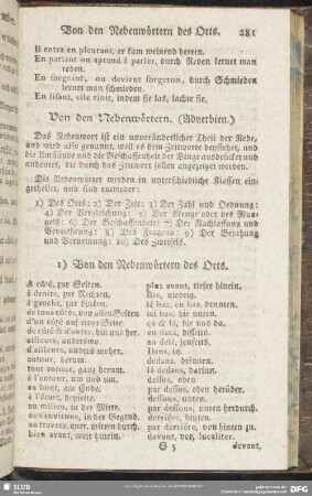 Von den Nebenwörtern. (Adverbien.)