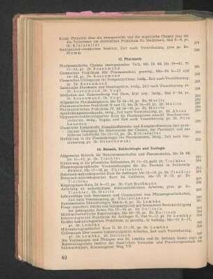 13. Botanik, Bakteriologie und Zoologie