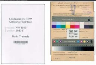 Entnazifizierung Theresia Rath , geb. 07.04.1902 ()