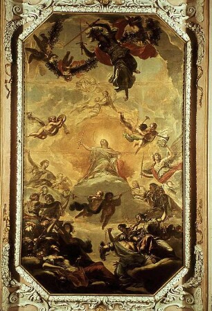 Mittelbild: Apotheose Johann Georgs III.