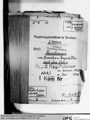 Abordnungen von Beamten und Angestellten in den Osten