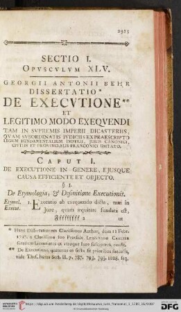 Sectio I. Opvscvlvm XLV