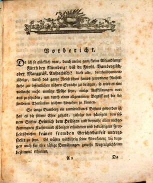 Die durch den F. Brandenburgischen Herrn Hofrath und Gelaitskommissar zu Fürth, Albrecht Ludwig von Denzel bestättigte Wahrheit, daß Fürth bey Nürnberg Fürstlich Bambergisch sey