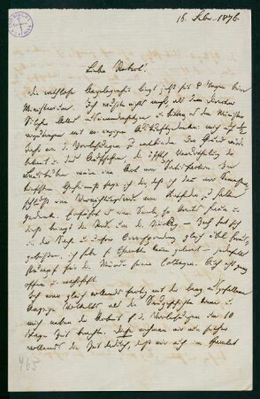 Brief vom 16. Februar 1876