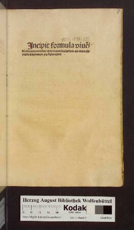 Incipit formula viue[n]di canonicorum siue vicariorum secularium. aut etiam aliorum deuotorum presbyterorum
