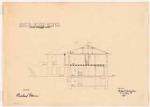 Wohnhaus Dr. Werner, Stuttgart: Querschnitt 1:100