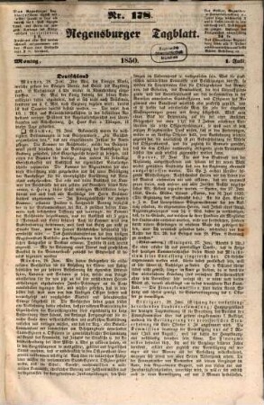 Regensburger Tagblatt : Kampf-Organ für nationale Freiheit und soziale Gerechtigkeit. 1850, 7 - 12