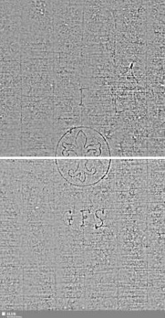 Wasserzeichen Lilie im Kreis + F + GFS = S.1-4