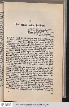 II. Die lieben, guten Heiligen