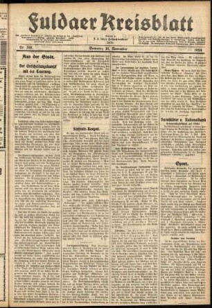 Ausgabe vom Samstag, den 15. November 1924.
