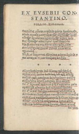 Ex Eusebii Constantino. Pollio Virgilii.