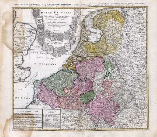 Belgii Universi seu Inferioris Germaniae quam XVII Provinciae, Austriaco, Gallico et Batavo Sceptro parentes constituunt, nova Tabula Geographica a Tobia Maiero