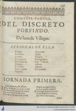 Comedia famosa, del Discreto Porfiado.