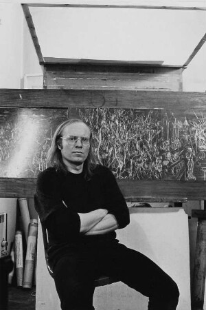 Der Maler und Grafiker Andreas Dress in seinem Atelier