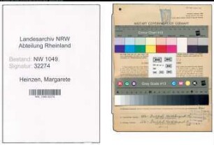 Entnazifizierung Margarete Heinzen , geb. 13.02.1921 (Lehrerin)