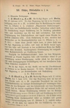 XII. Bücher, Bibliotheken u.s.w.