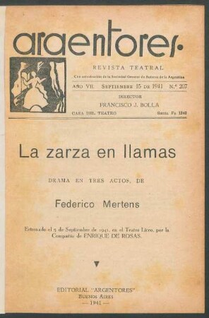 La zarza en Ilamas