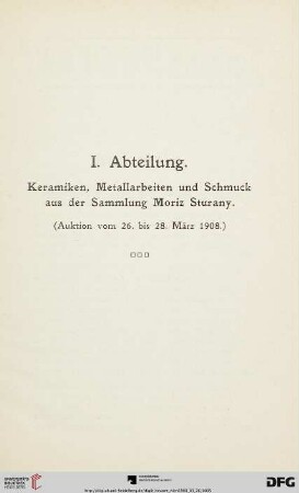I. Abteilung (Nr. 1-459)