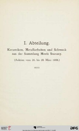 I. Abteilung (Nr. 1-459)