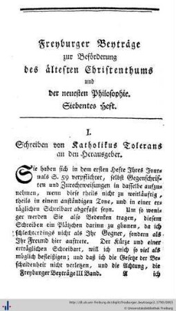 Siebentes Heft.