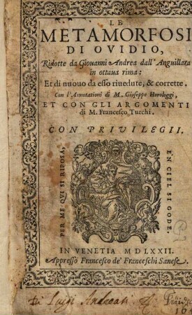 Le Metamorfosi Di Ovidio