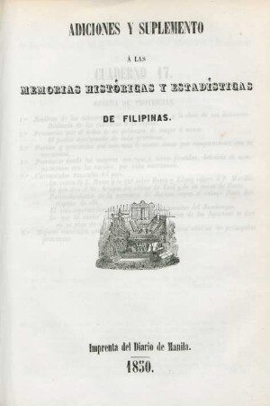 [Entrega 17]: Memorias históricas y estadísticas de Filipinas y particularmente de la grande isla de Luzon