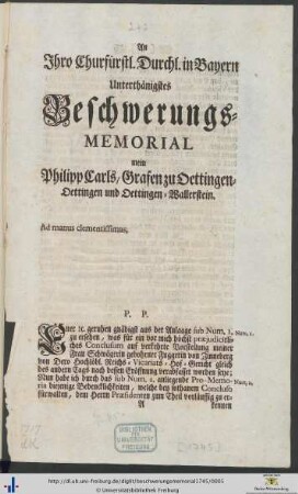 Beschwerungs-Memorial