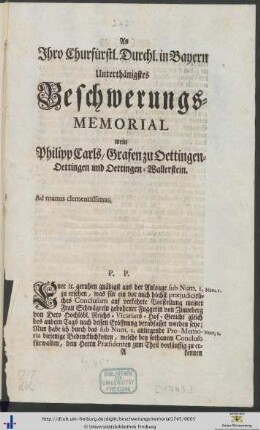 Beschwerungs-Memorial