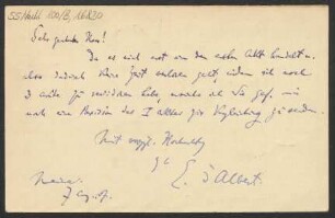Brief an B. Schott's Söhne : 07.08.1907