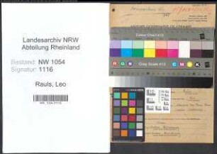 Entnazifizierung Leo Rauls , geb. 24.03.1900 (Zweigstellenleiter)