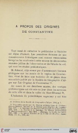 Sér. 5: A propos des origines de Constantine
